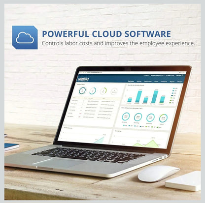 uAttend JR2000 Biometric Fingerprint, RFID, PIN Time Clock for Small Business – Cloud-Based Attendance System with Optional Payroll Integration – All-in-One System